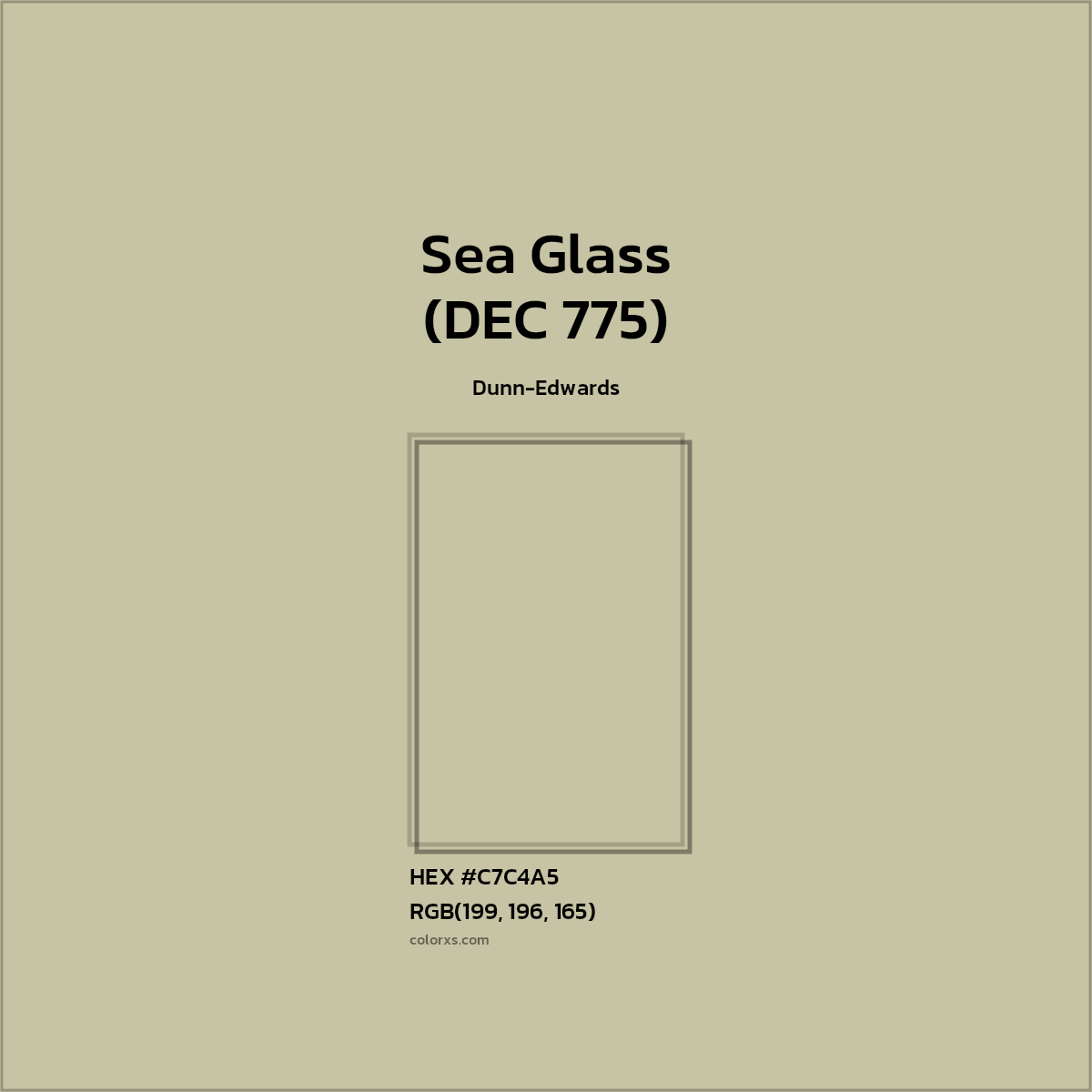 HEX #C7C4A5 Sea Glass (DEC 775) Paint Dunn-Edwards - Color Code