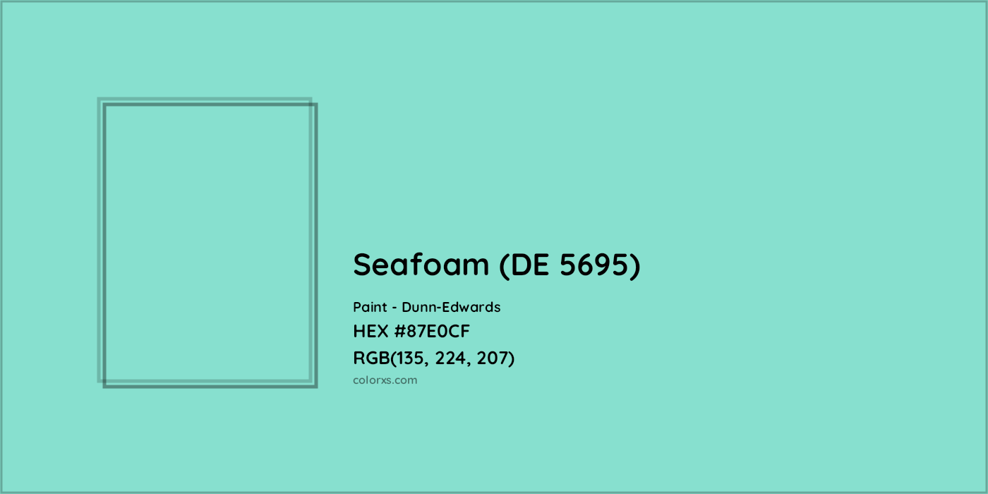 HEX #87E0CF Seafoam (DE 5695) Paint Dunn-Edwards - Color Code