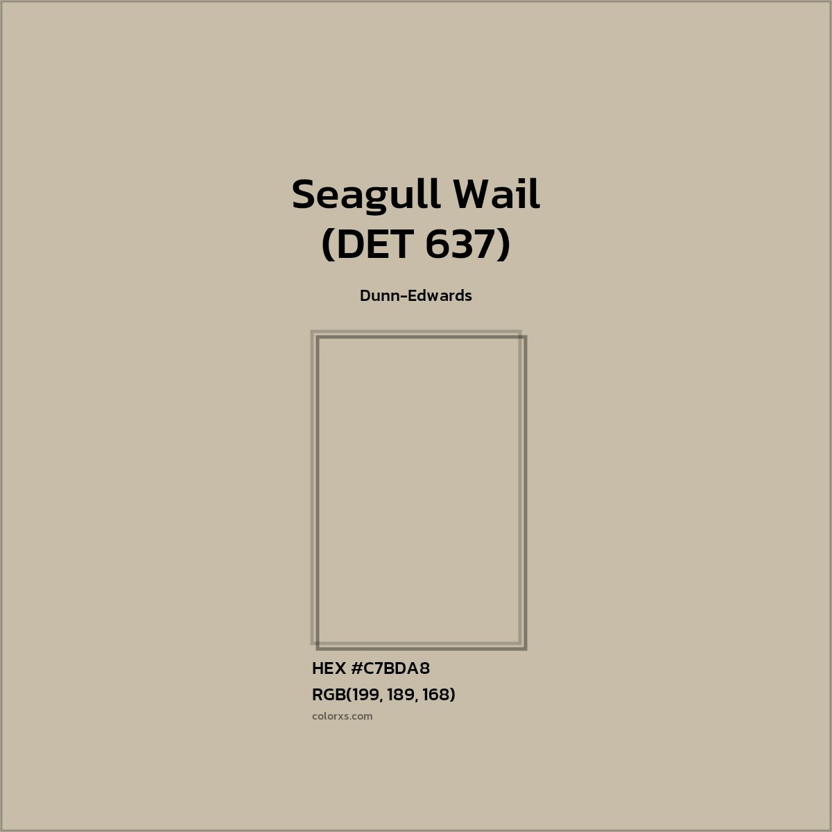 HEX #C7BDA8 Seagull Wail (DET 637) Paint Dunn-Edwards - Color Code