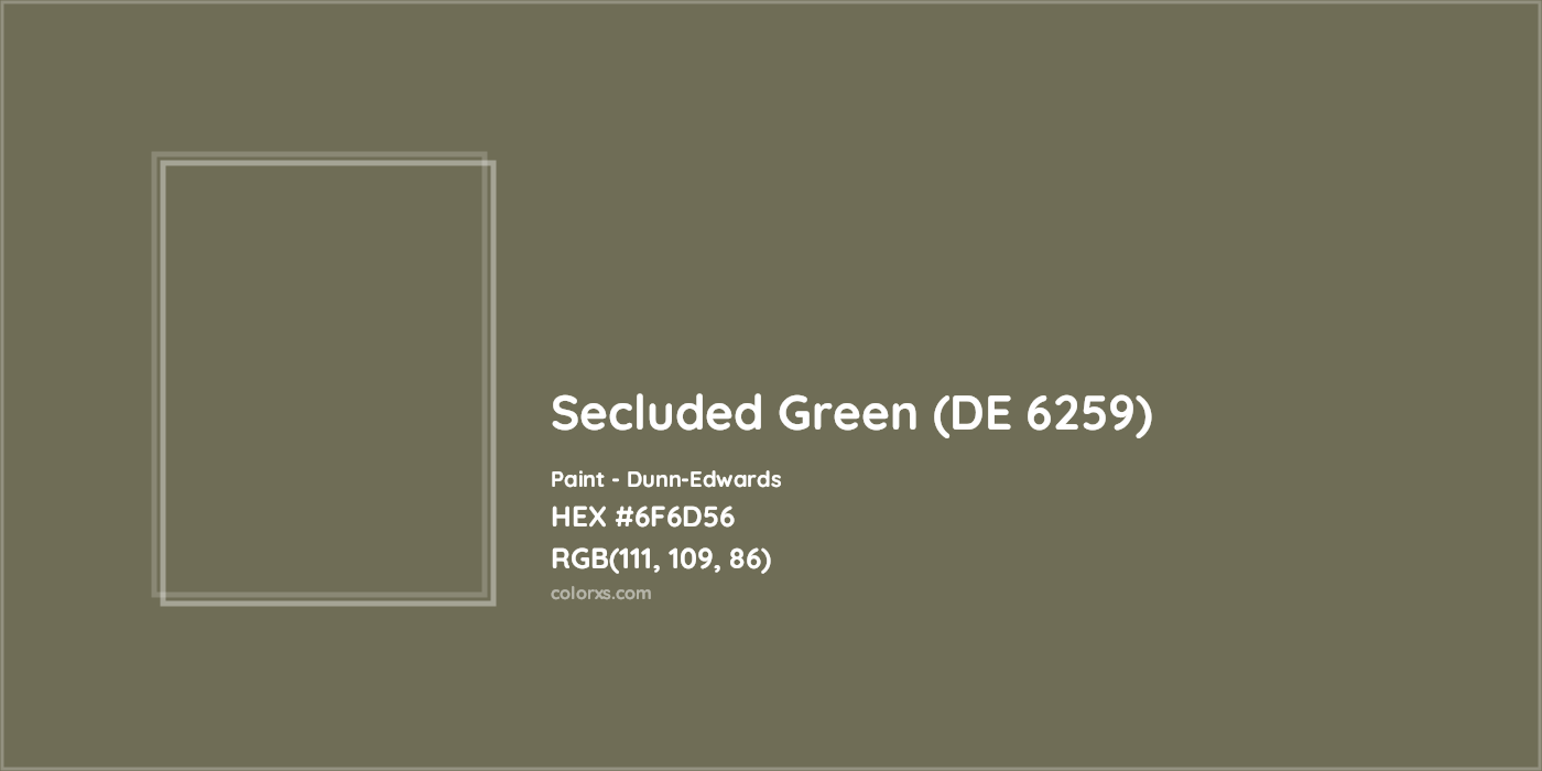 HEX #6F6D56 Secluded Green (DE 6259) Paint Dunn-Edwards - Color Code