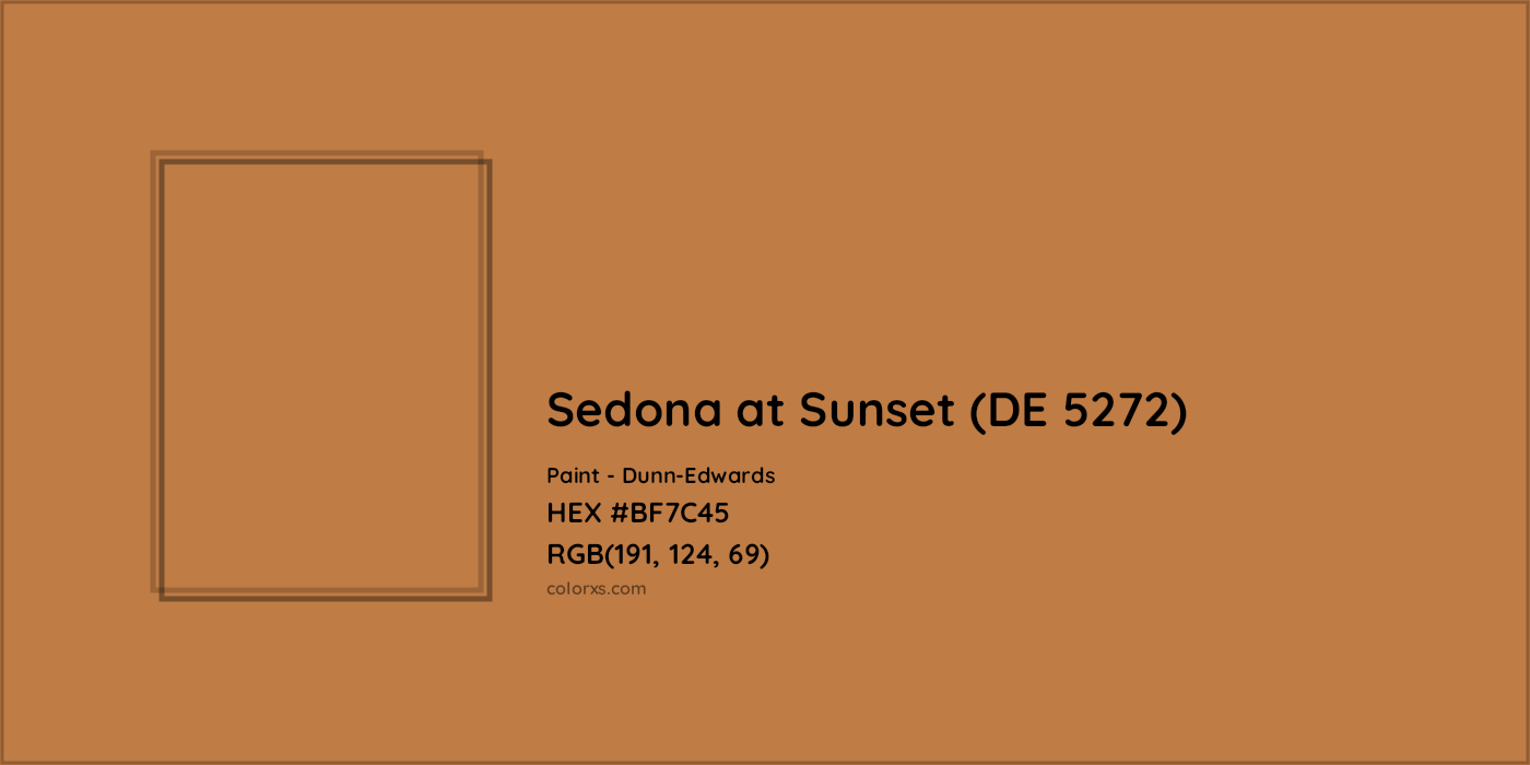 HEX #BF7C45 Sedona at Sunset (DE 5272) Paint Dunn-Edwards - Color Code