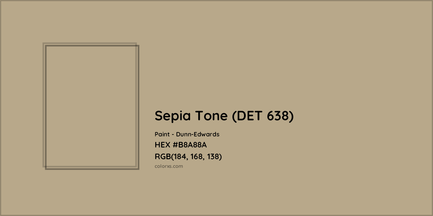 HEX #B8A88A Sepia Tone (DET 638) Paint Dunn-Edwards - Color Code