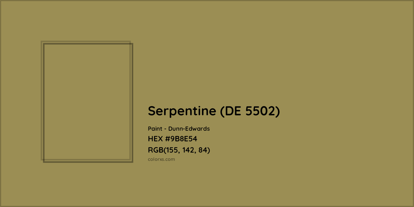 HEX #9B8E54 Serpentine (DE 5502) Paint Dunn-Edwards - Color Code
