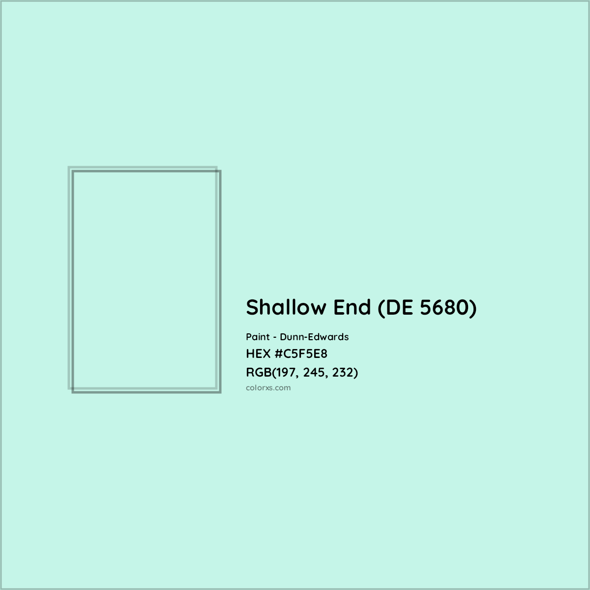 HEX #C5F5E8 Shallow End (DE 5680) Paint Dunn-Edwards - Color Code
