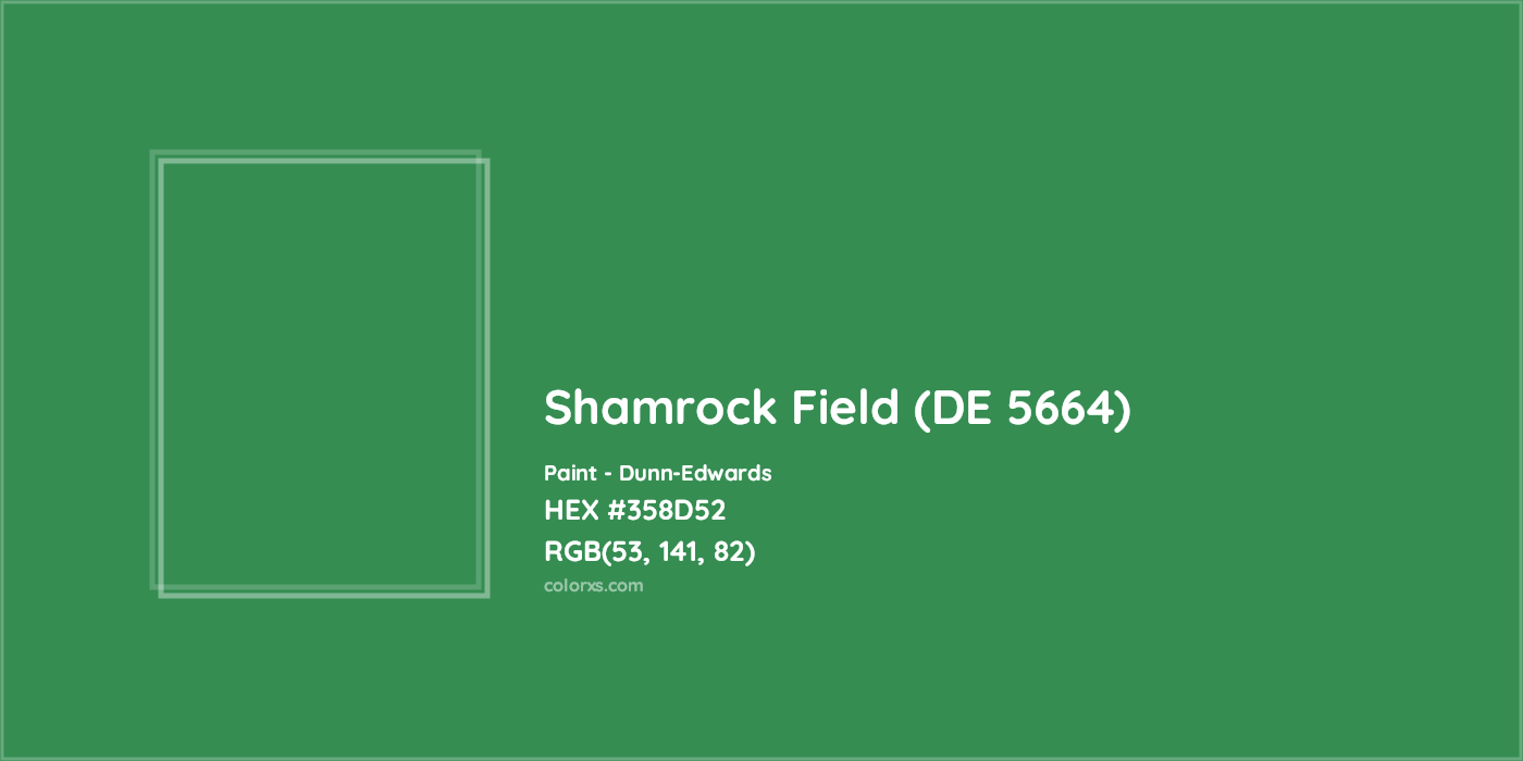 HEX #358D52 Shamrock Field (DE 5664) Paint Dunn-Edwards - Color Code