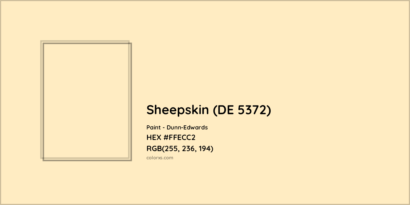 HEX #FFECC2 Sheepskin (DE 5372) Paint Dunn-Edwards - Color Code