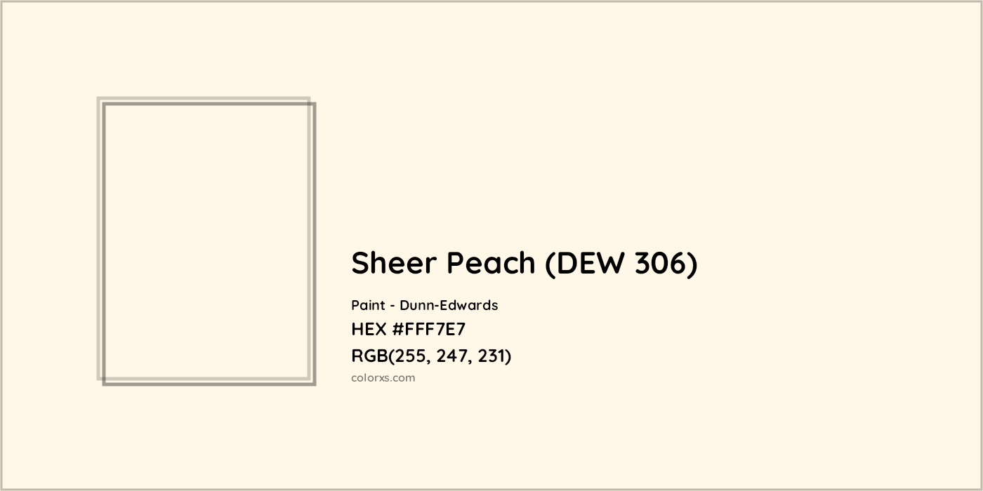 HEX #FFF7E7 Sheer Peach (DEW 306) Paint Dunn-Edwards - Color Code