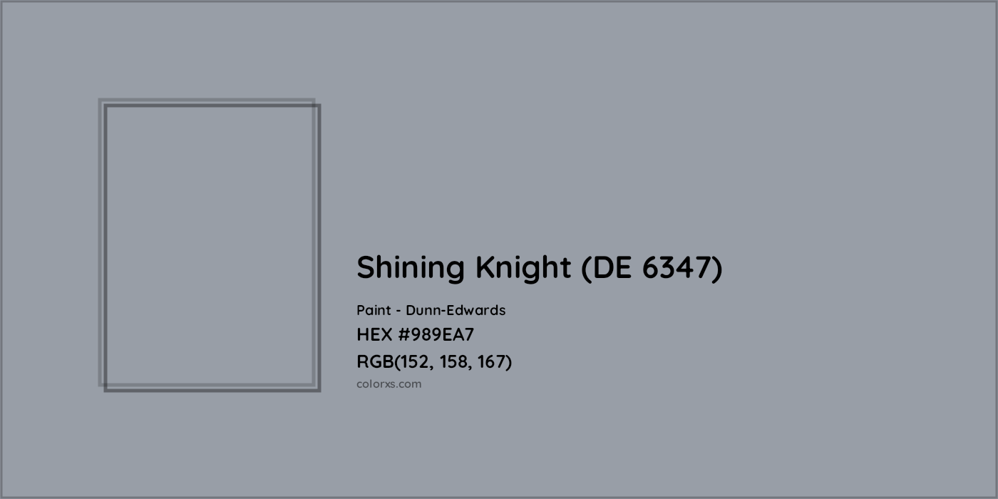 HEX #989EA7 Shining Knight (DE 6347) Paint Dunn-Edwards - Color Code