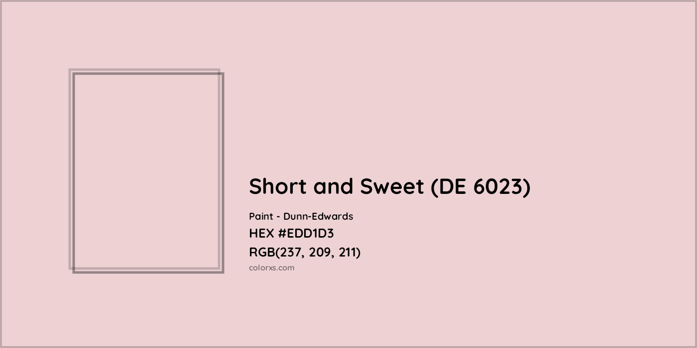 HEX #EDD1D3 Short and Sweet (DE 6023) Paint Dunn-Edwards - Color Code