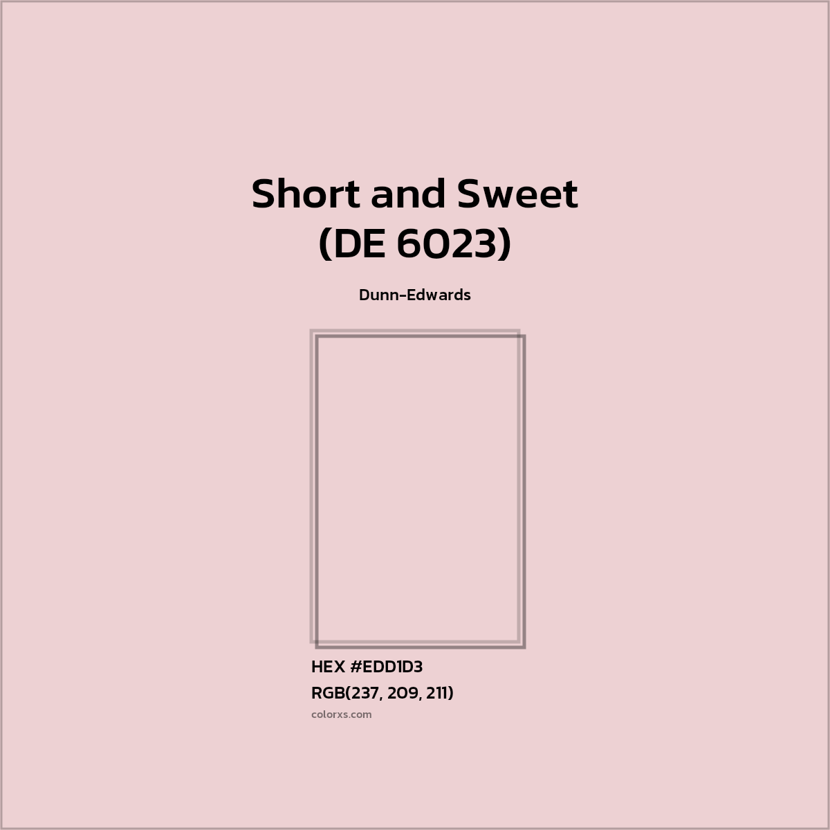 HEX #EDD1D3 Short and Sweet (DE 6023) Paint Dunn-Edwards - Color Code