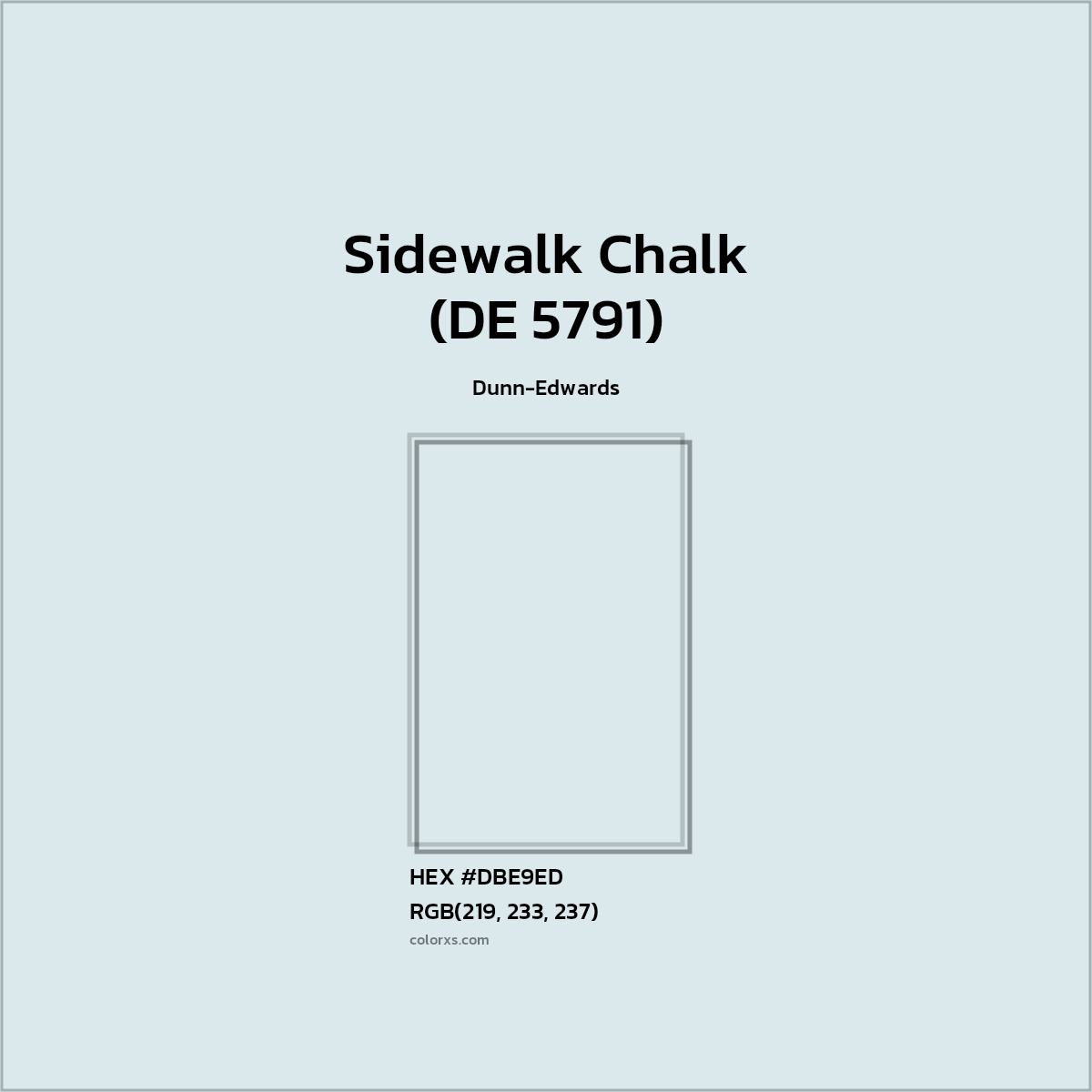 HEX #DBE9ED Sidewalk Chalk (DE 5791) Paint Dunn-Edwards - Color Code