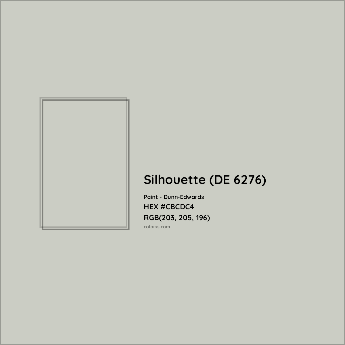 HEX #CBCDC4 Silhouette (DE 6276) Paint Dunn-Edwards - Color Code