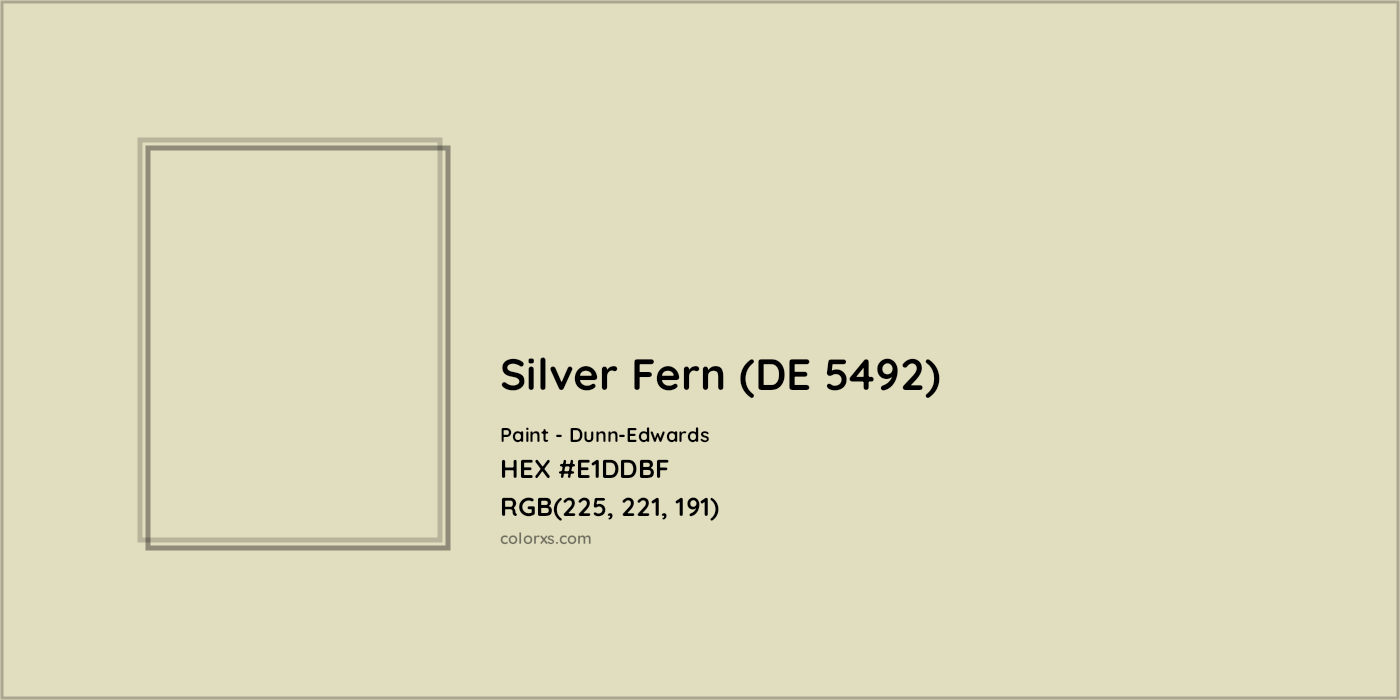 HEX #E1DDBF Silver Fern (DE 5492) Paint Dunn-Edwards - Color Code