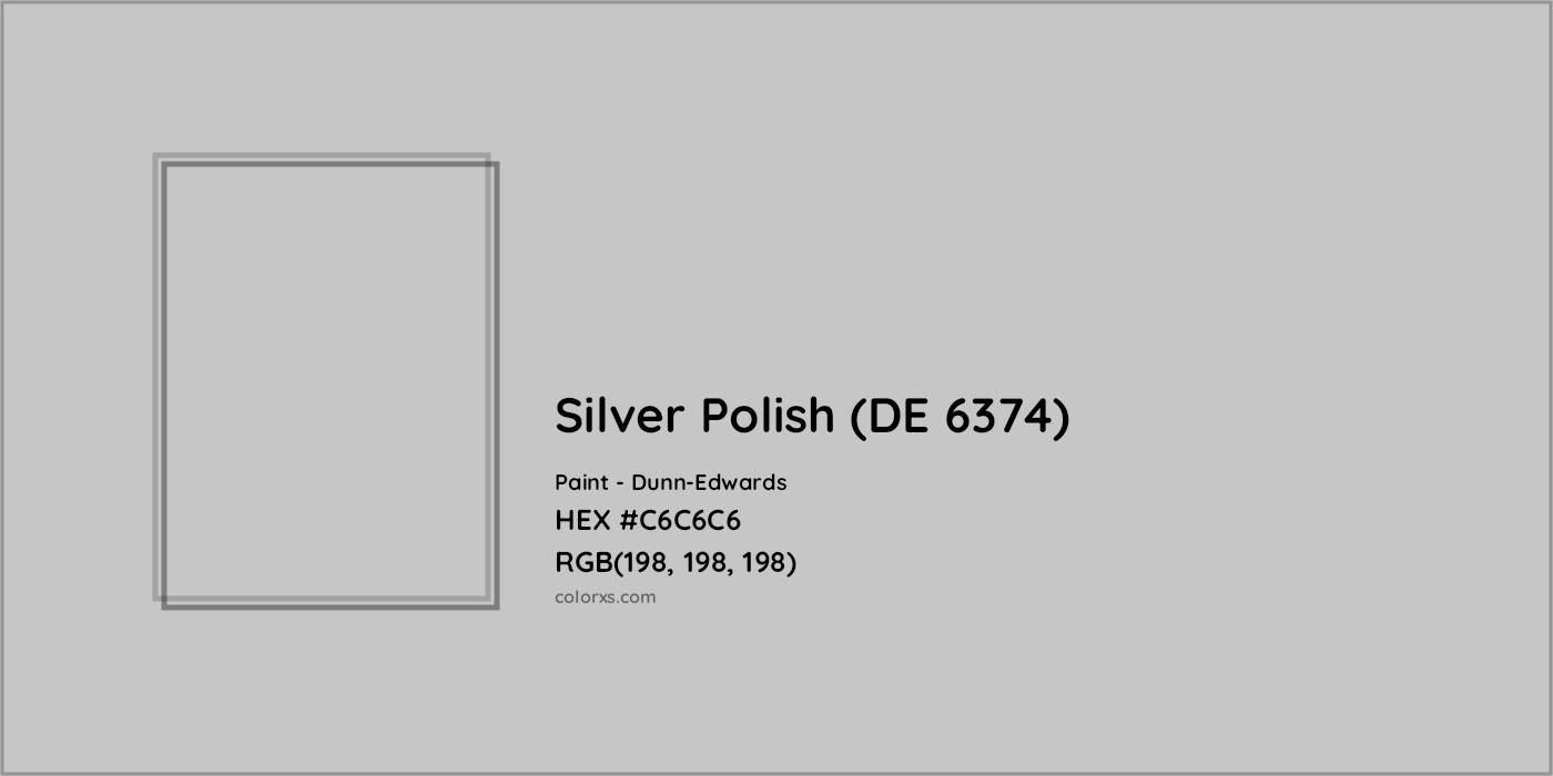HEX #C6C6C6 Silver Polish (DE 6374) Paint Dunn-Edwards - Color Code
