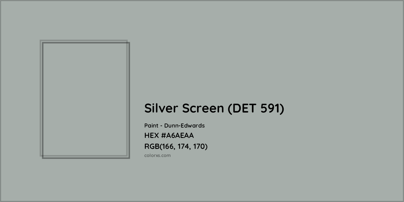 HEX #A6AEAA Silver Screen (DET 591) Paint Dunn-Edwards - Color Code