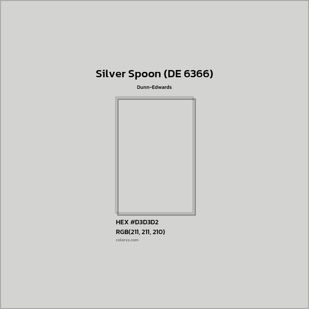 HEX #D3D3D2 Silver Spoon (DE 6366) Paint Dunn-Edwards - Color Code