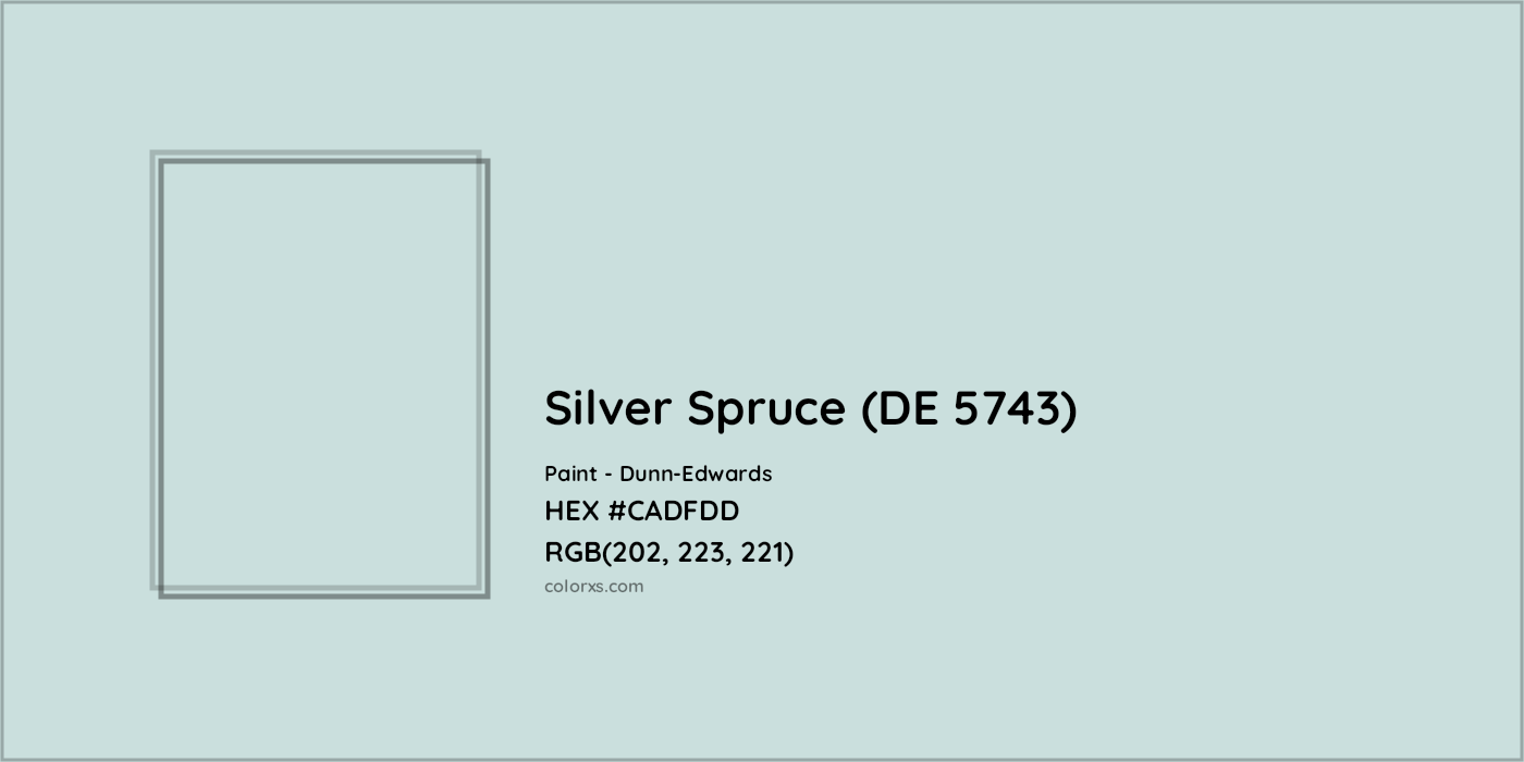 HEX #CADFDD Silver Spruce (DE 5743) Paint Dunn-Edwards - Color Code