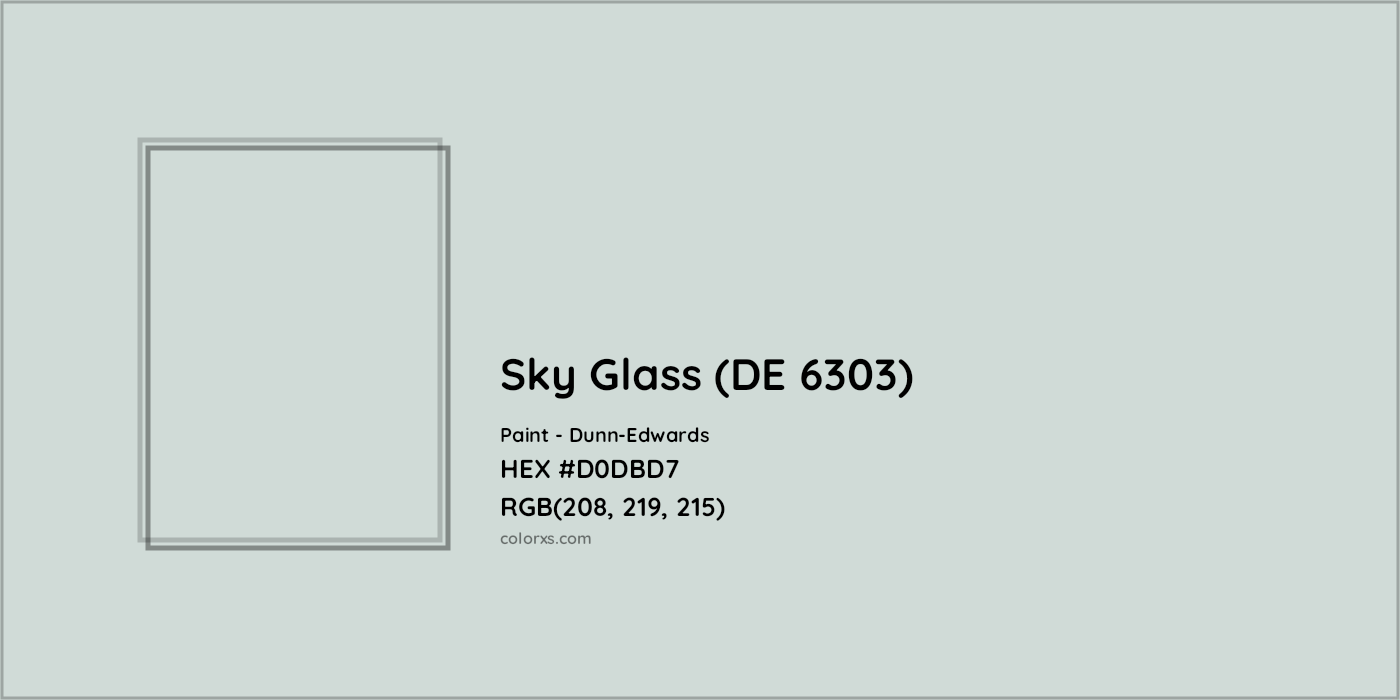 HEX #D0DBD7 Sky Glass (DE 6303) Paint Dunn-Edwards - Color Code
