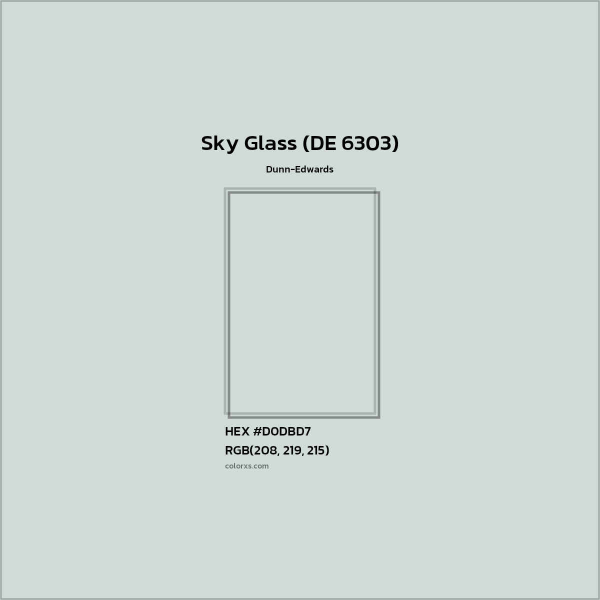 HEX #D0DBD7 Sky Glass (DE 6303) Paint Dunn-Edwards - Color Code