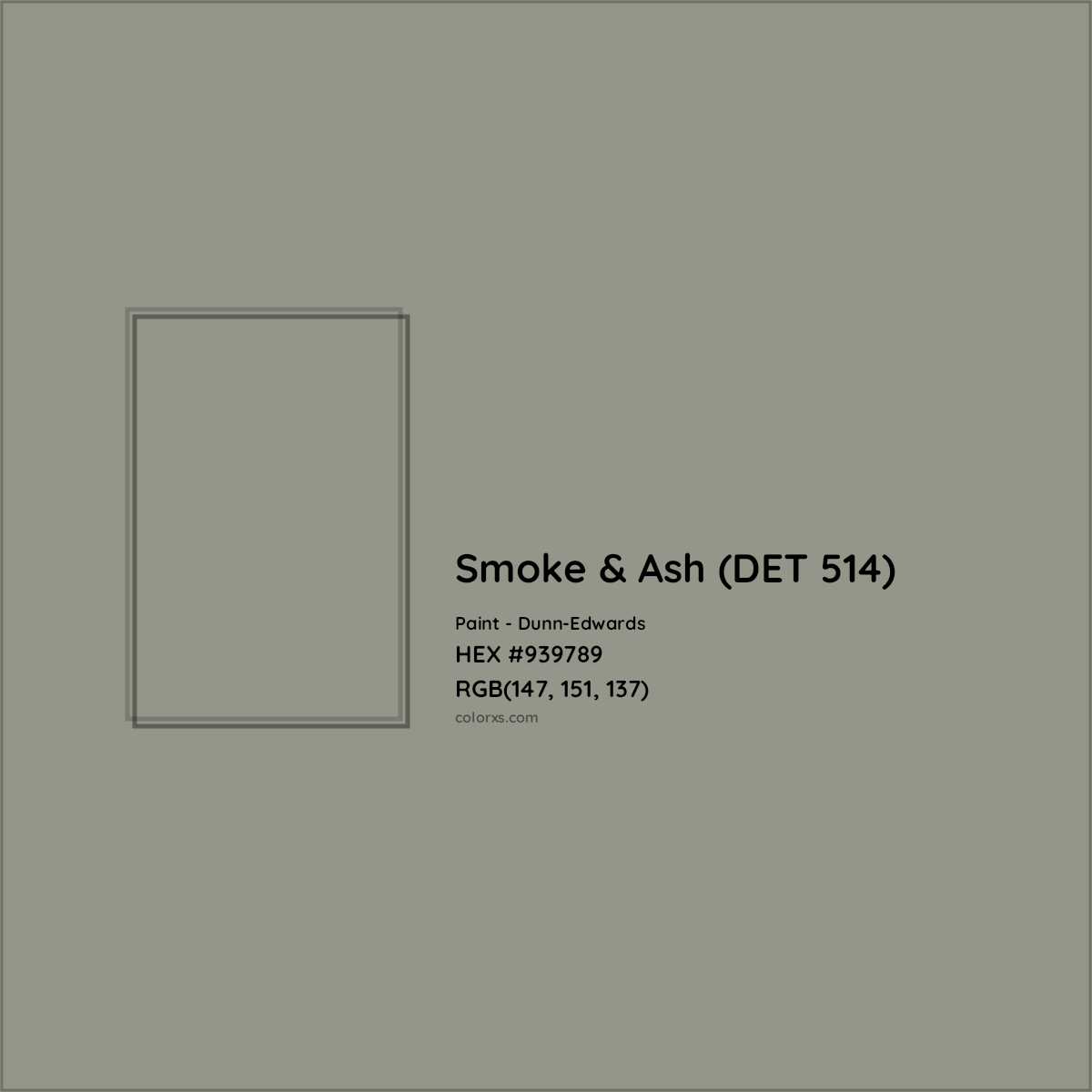 HEX #939789 Smoke & Ash (DET 514) Paint Dunn-Edwards - Color Code