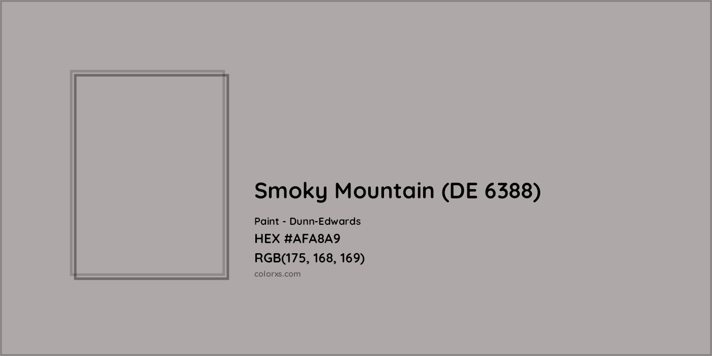HEX #AFA8A9 Smoky Mountain (DE 6388) Paint Dunn-Edwards - Color Code