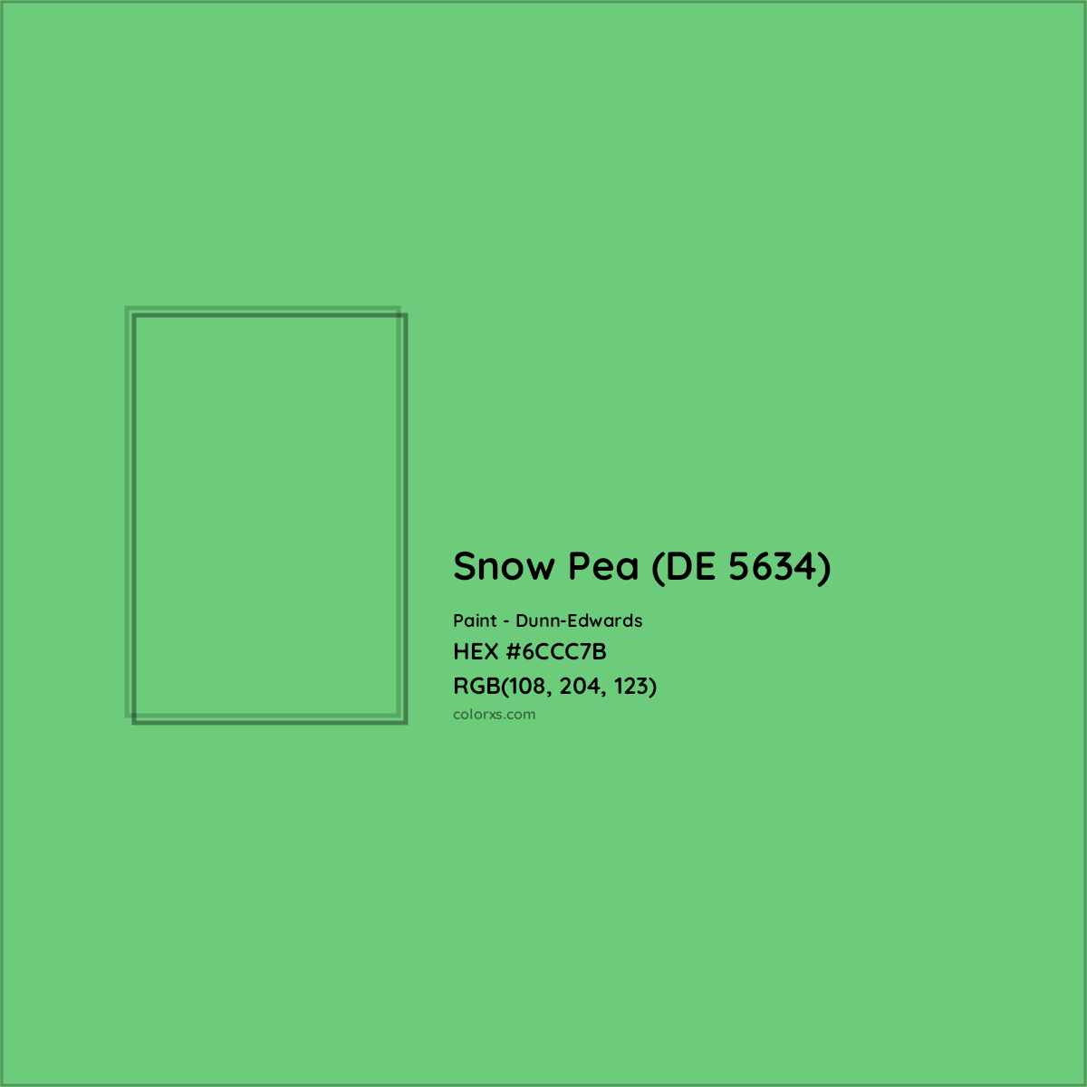 HEX #6CCC7B Snow Pea (DE 5634) Paint Dunn-Edwards - Color Code