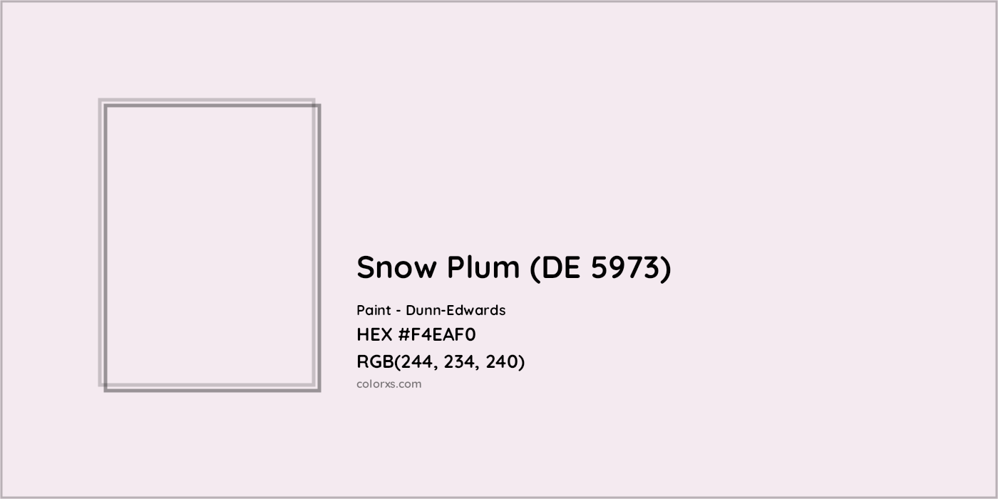 HEX #F4EAF0 Snow Plum (DE 5973) Paint Dunn-Edwards - Color Code