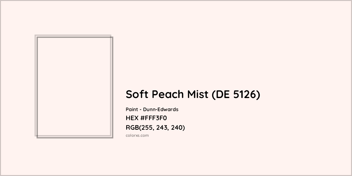 HEX #FFF3F0 Soft Peach Mist (DE 5126) Paint Dunn-Edwards - Color Code