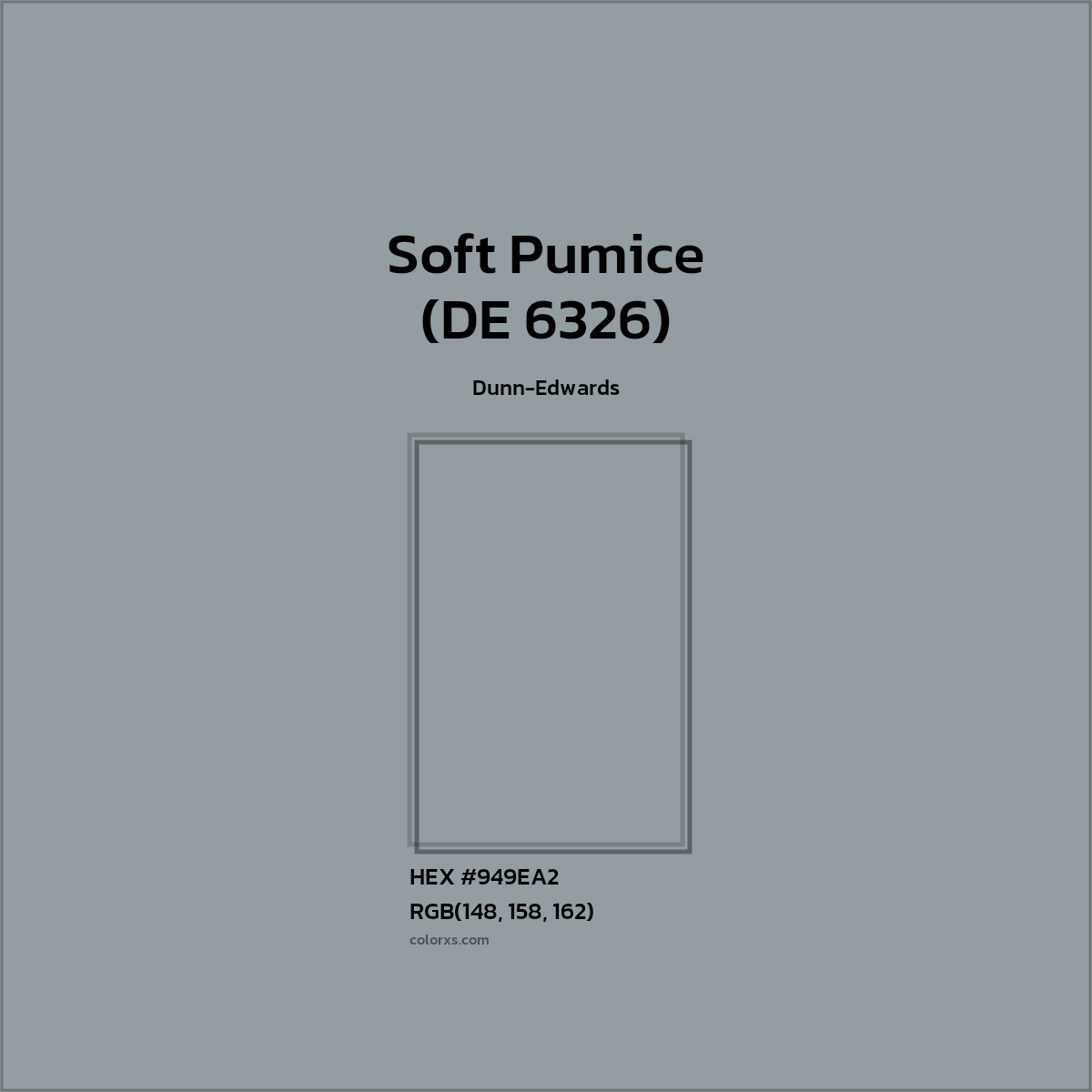 HEX #949EA2 Soft Pumice (DE 6326) Paint Dunn-Edwards - Color Code
