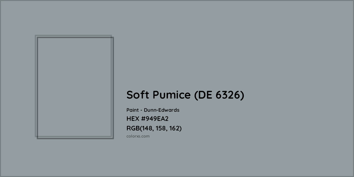 HEX #949EA2 Soft Pumice (DE 6326) Paint Dunn-Edwards - Color Code