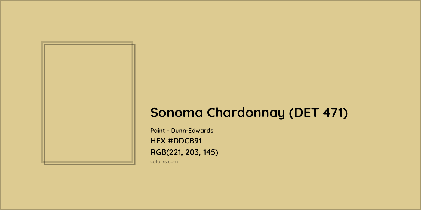HEX #DDCB91 Sonoma Chardonnay (DET 471) Paint Dunn-Edwards - Color Code