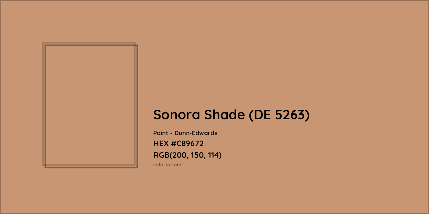HEX #C89672 Sonora Shade (DE 5263) Paint Dunn-Edwards - Color Code