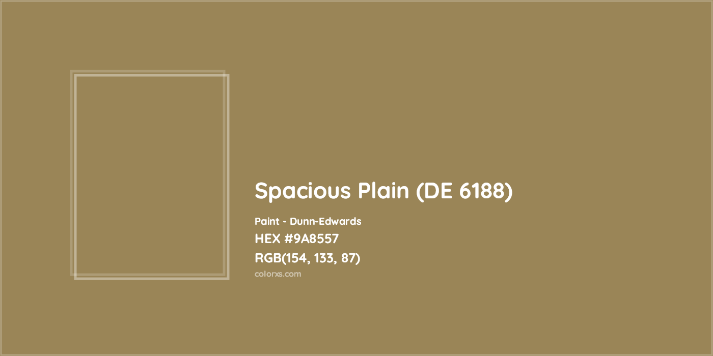 HEX #9A8557 Spacious Plain (DE 6188) Paint Dunn-Edwards - Color Code