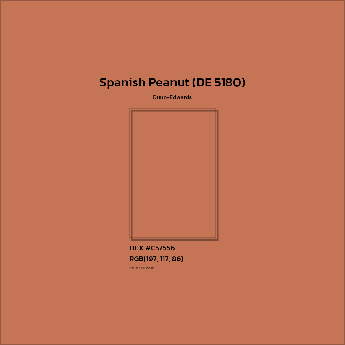 HEX #C57556 Spanish Peanut (DE 5180) Paint Dunn-Edwards - Color Code