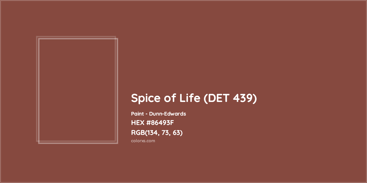 HEX #86493F Spice of Life (DET 439) Paint Dunn-Edwards - Color Code
