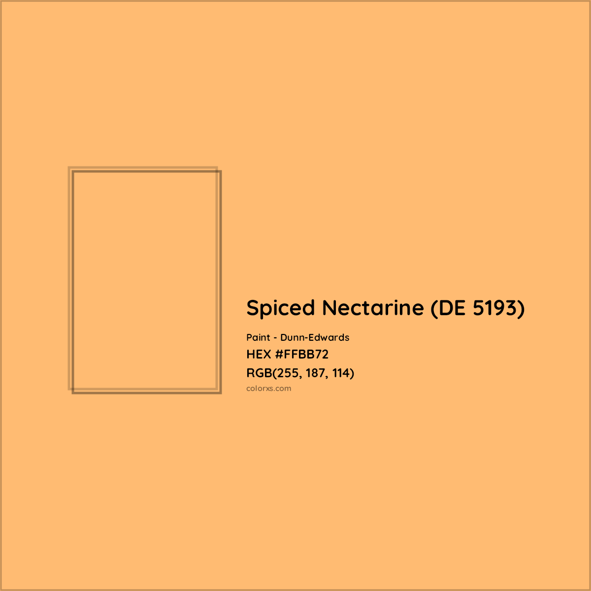 HEX #FFBB72 Spiced Nectarine (DE 5193) Paint Dunn-Edwards - Color Code