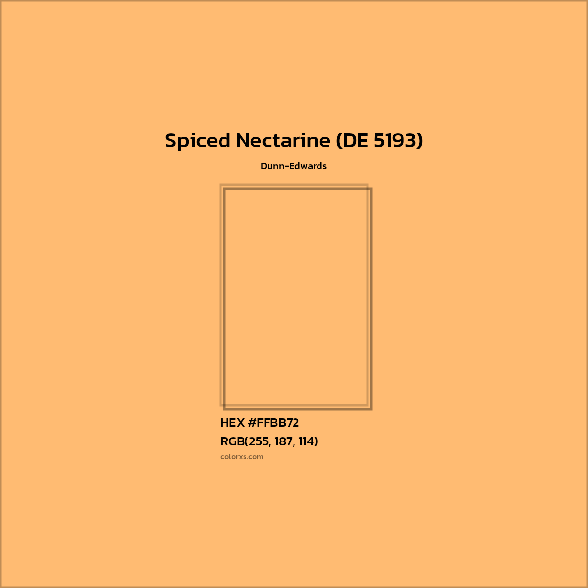 HEX #FFBB72 Spiced Nectarine (DE 5193) Paint Dunn-Edwards - Color Code