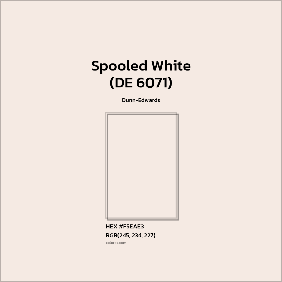HEX #F5EAE3 Spooled White (DE 6071) Paint Dunn-Edwards - Color Code