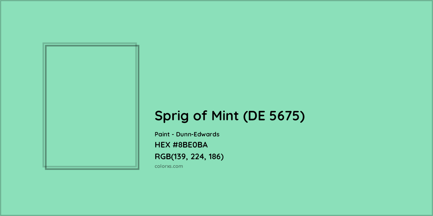 HEX #8BE0BA Sprig of Mint (DE 5675) Paint Dunn-Edwards - Color Code