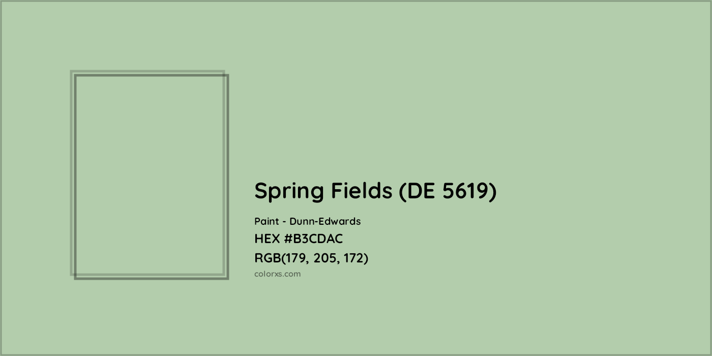HEX #B3CDAC Spring Fields (DE 5619) Paint Dunn-Edwards - Color Code