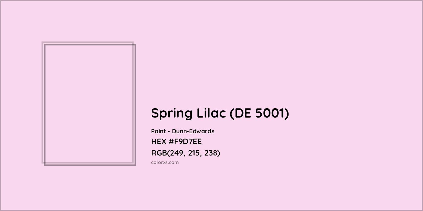 HEX #F9D7EE Spring Lilac (DE 5001) Paint Dunn-Edwards - Color Code