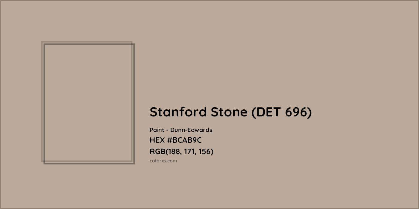 HEX #BCAB9C Stanford Stone (DET 696) Paint Dunn-Edwards - Color Code