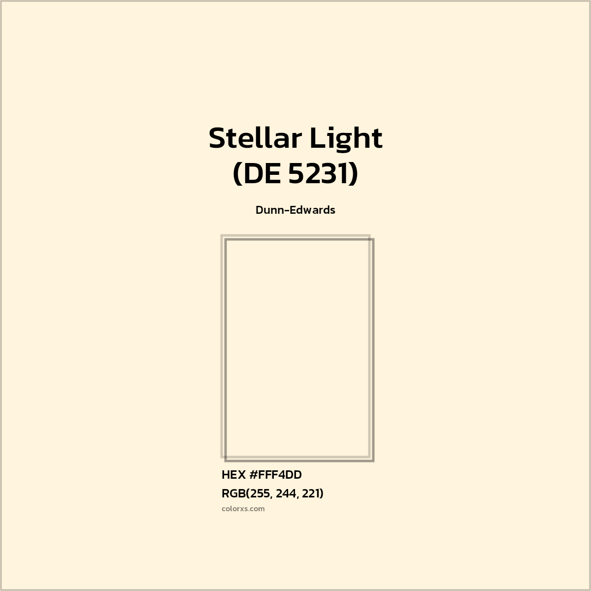 HEX #FFF4DD Stellar Light (DE 5231) Paint Dunn-Edwards - Color Code