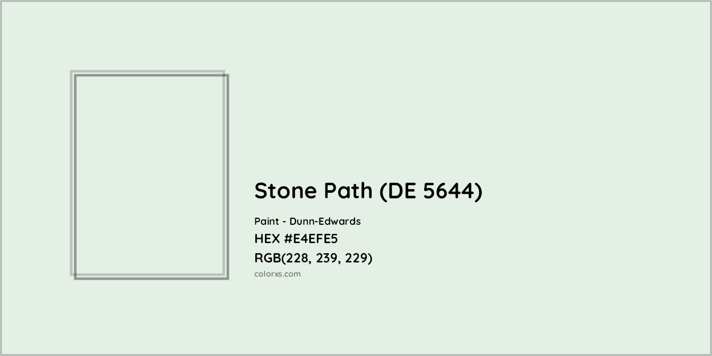 HEX #E4EFE5 Stone Path (DE 5644) Paint Dunn-Edwards - Color Code