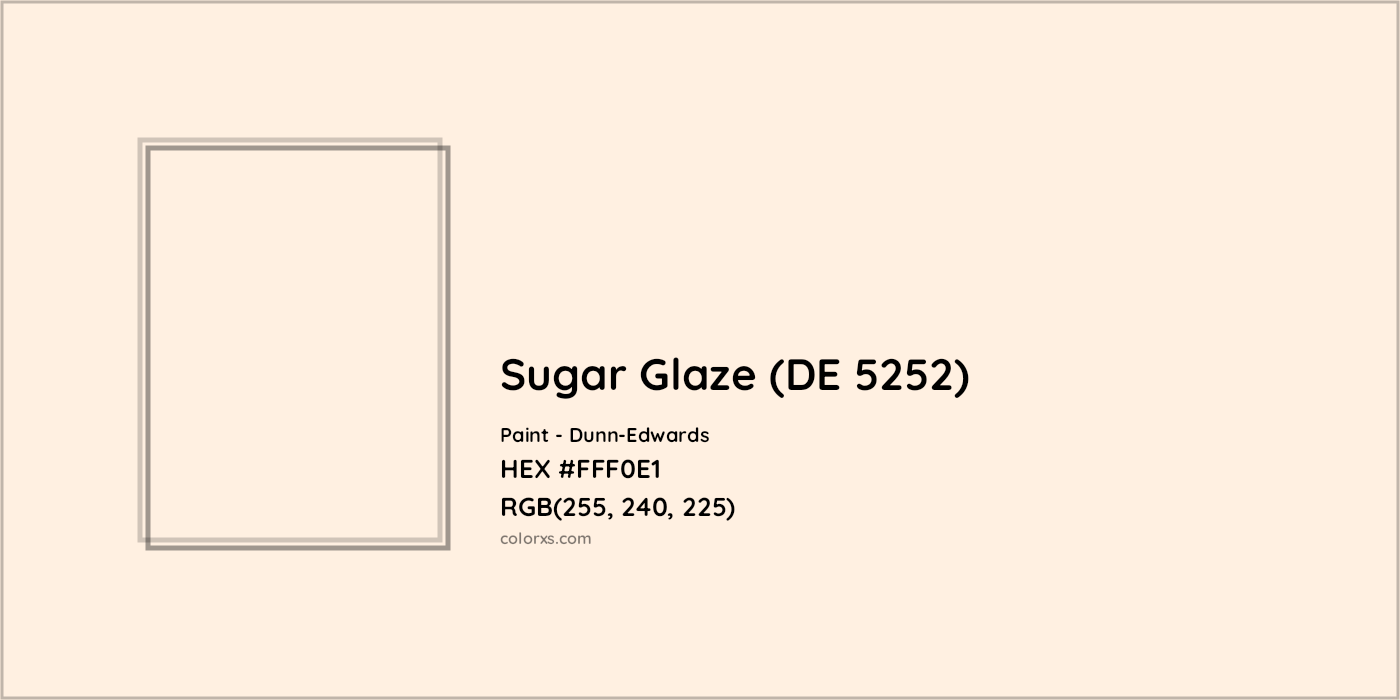 HEX #FFF0E1 Sugar Glaze (DE 5252) Paint Dunn-Edwards - Color Code