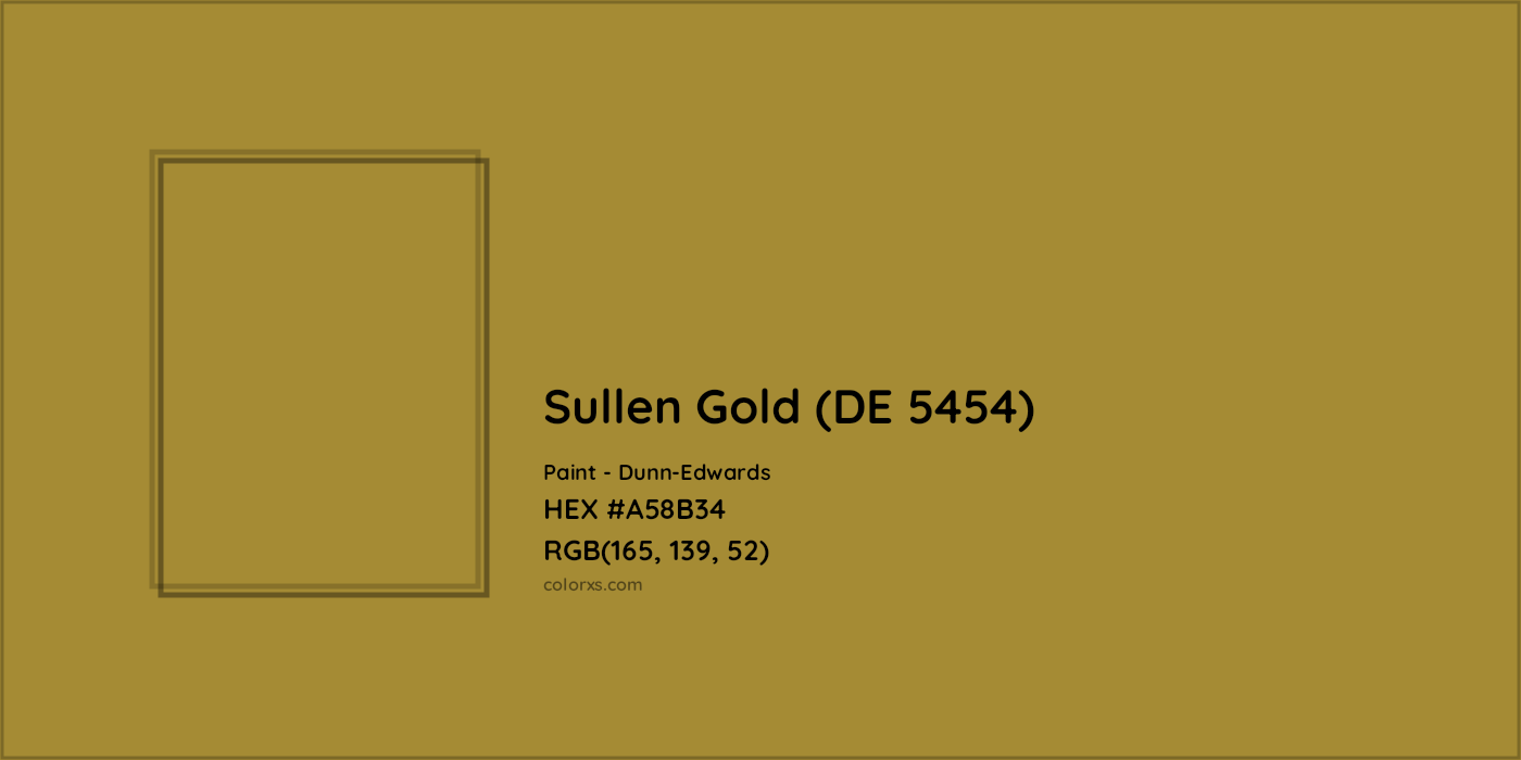 HEX #A58B34 Sullen Gold (DE 5454) Paint Dunn-Edwards - Color Code