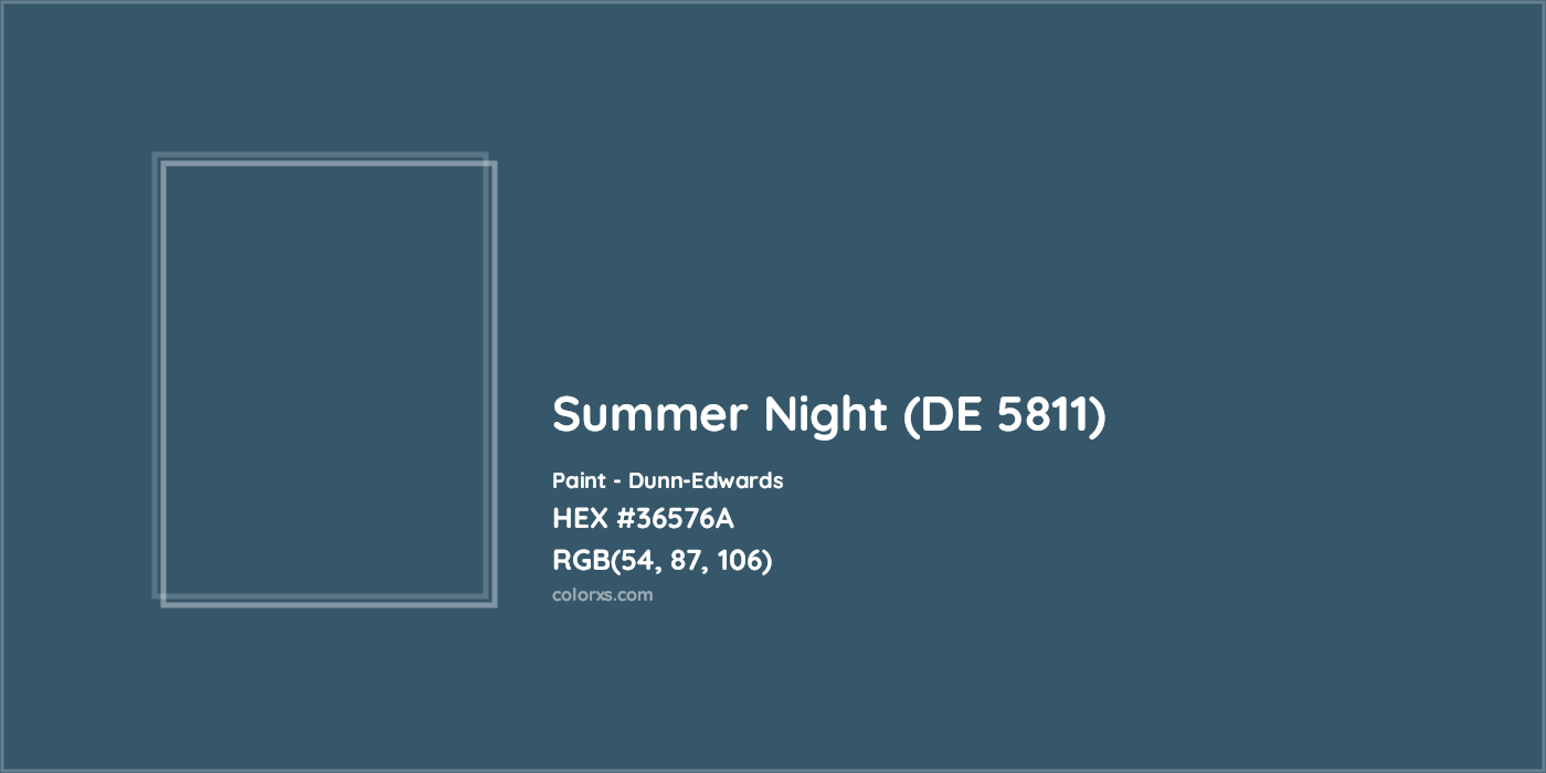 HEX #36576A Summer Night (DE 5811) Paint Dunn-Edwards - Color Code