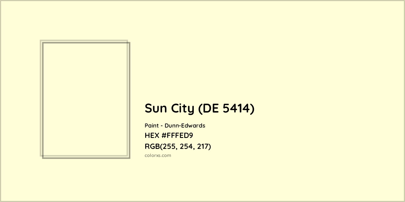 HEX #FFFED9 Sun City (DE 5414) Paint Dunn-Edwards - Color Code