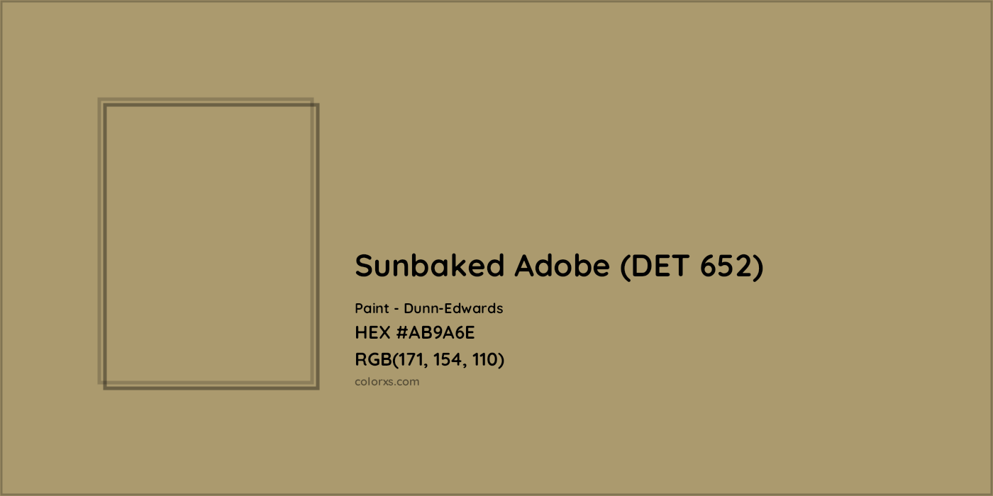HEX #AB9A6E Sunbaked Adobe (DET 652) Paint Dunn-Edwards - Color Code