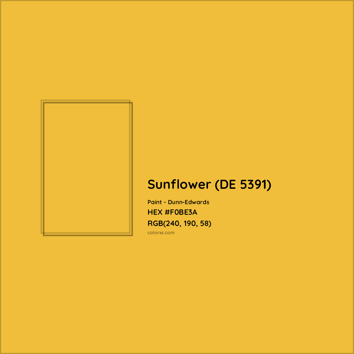 HEX #F0BE3A Sunflower (DE 5391) Paint Dunn-Edwards - Color Code
